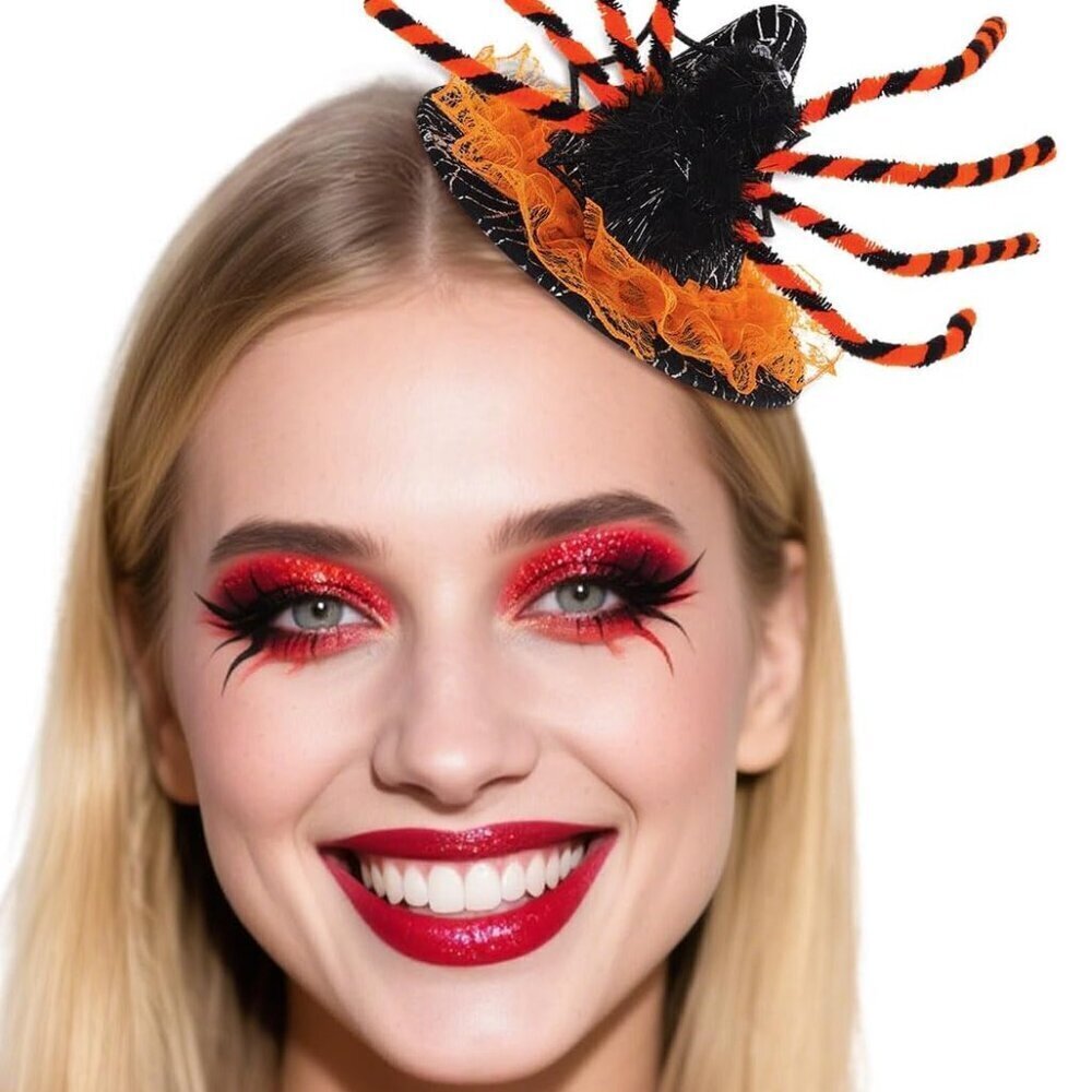 Mini Witch Fascinator Hat Womens Kids Halloween Cosplay Hair Accessory